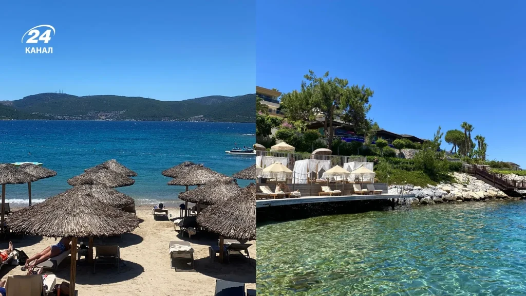 Пляжі готелю The Plaza Bodrum / колаж 24 Каналу, фото надані редакції